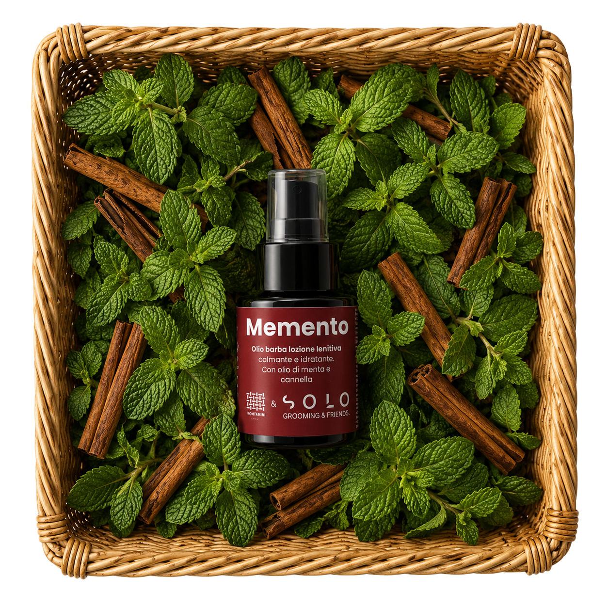 Memento - Olio barba alla menta verde e cannella